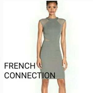 French Connection Mesh Inset Body-Con Dress